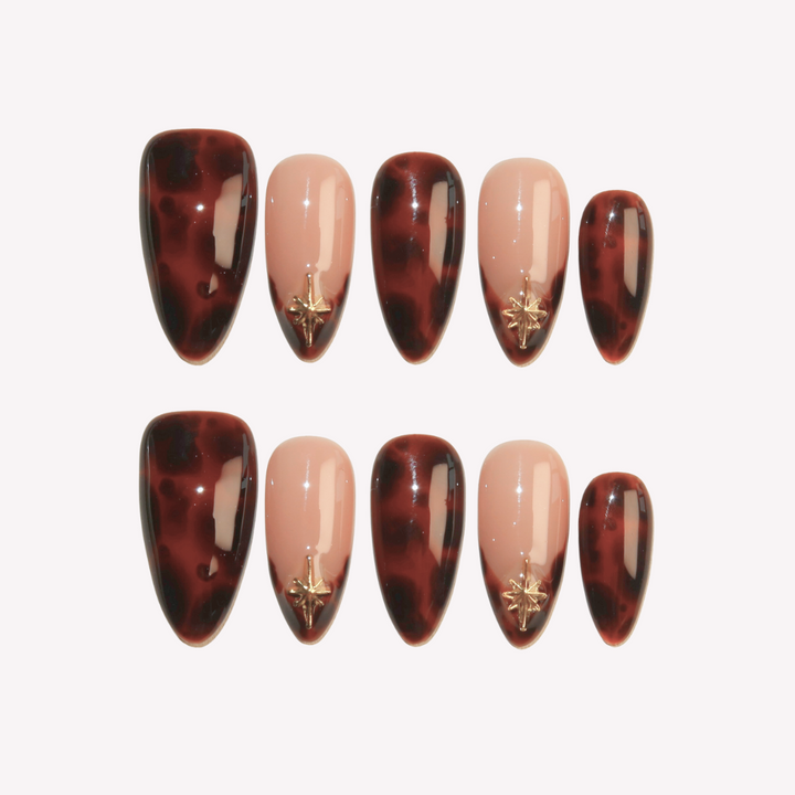 Mocha Mist – Almond Press On Nails