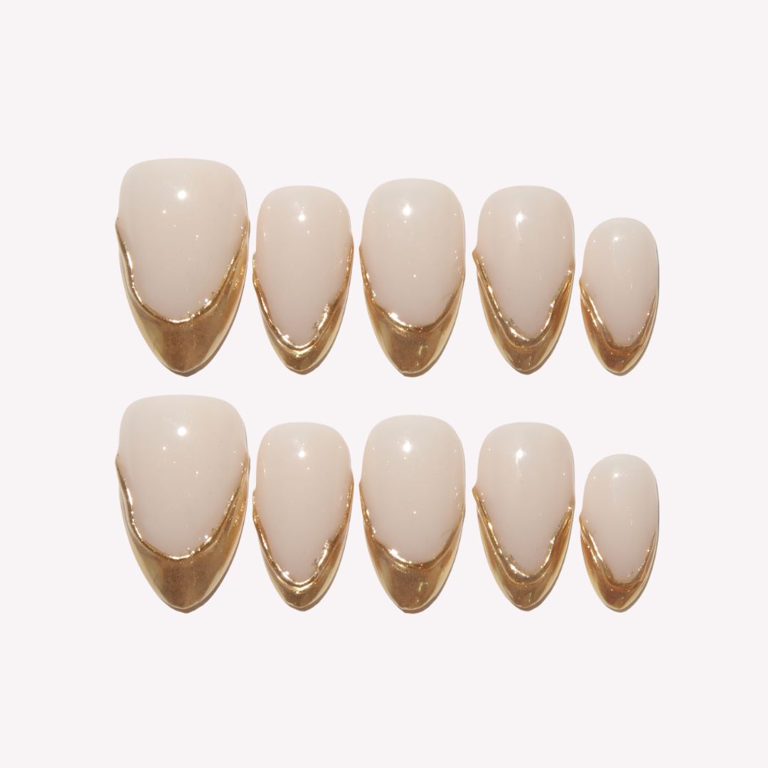 24k – Almond Press On Nails