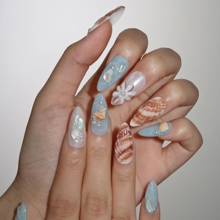 Bahamas – Almond Press On Nails