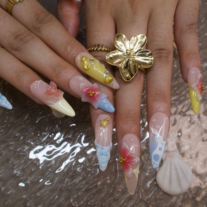 Bloomwave – Almond Press On Nails