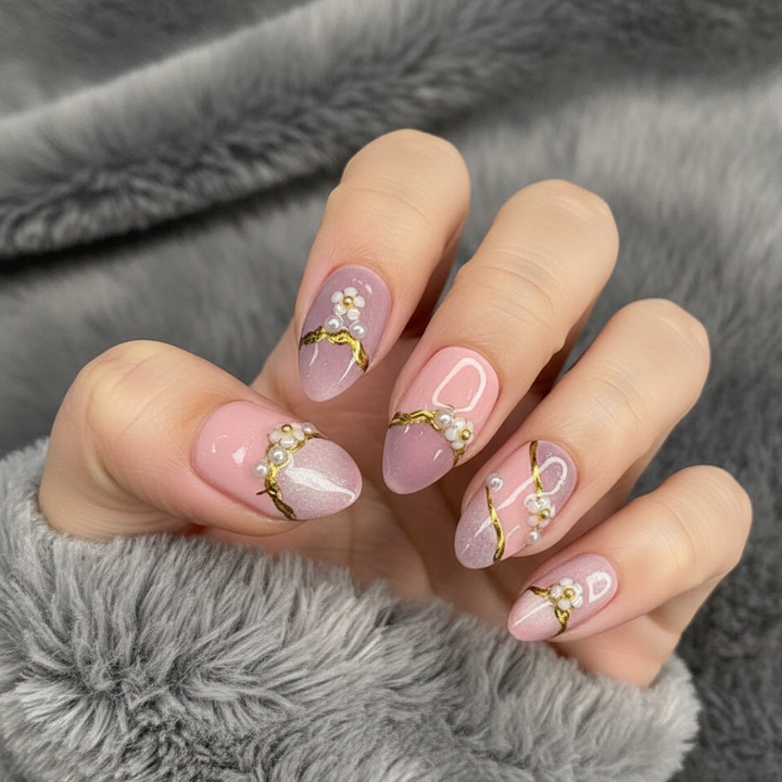 Blush Pearl Bloom Press-On Nails
