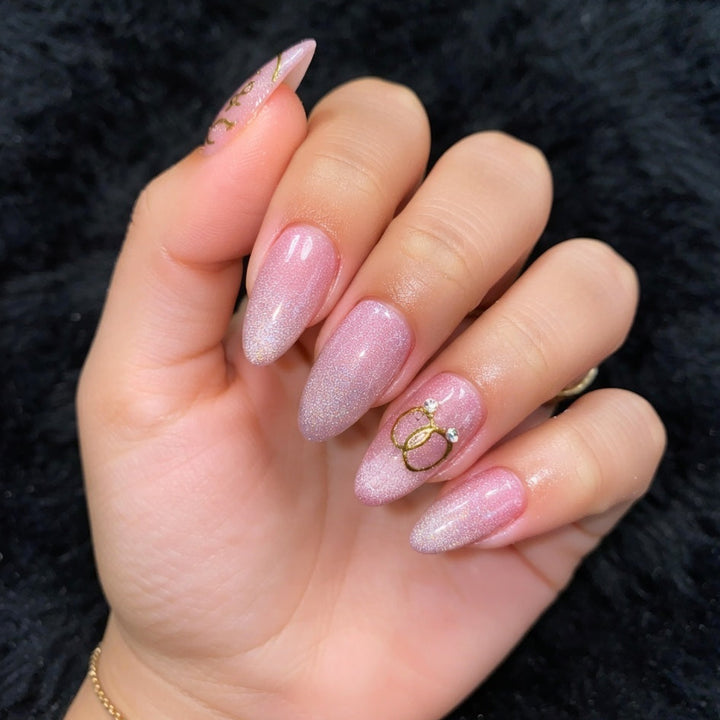 Blush Sparkle Love Press-On Nails