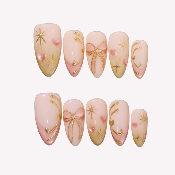 Bow-Dazzled Press-On Nails