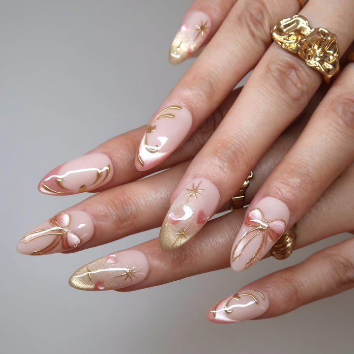 Bow-Dazzled Press-On Nails