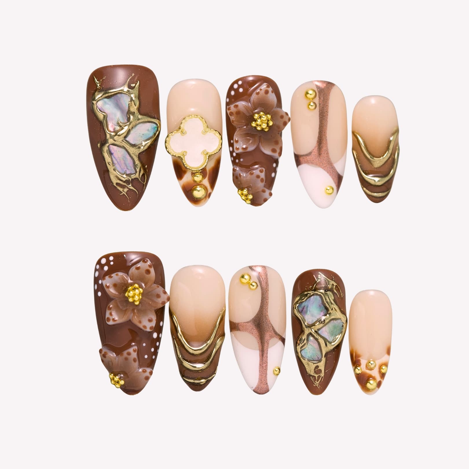 Caramel Latte Press-On Nails