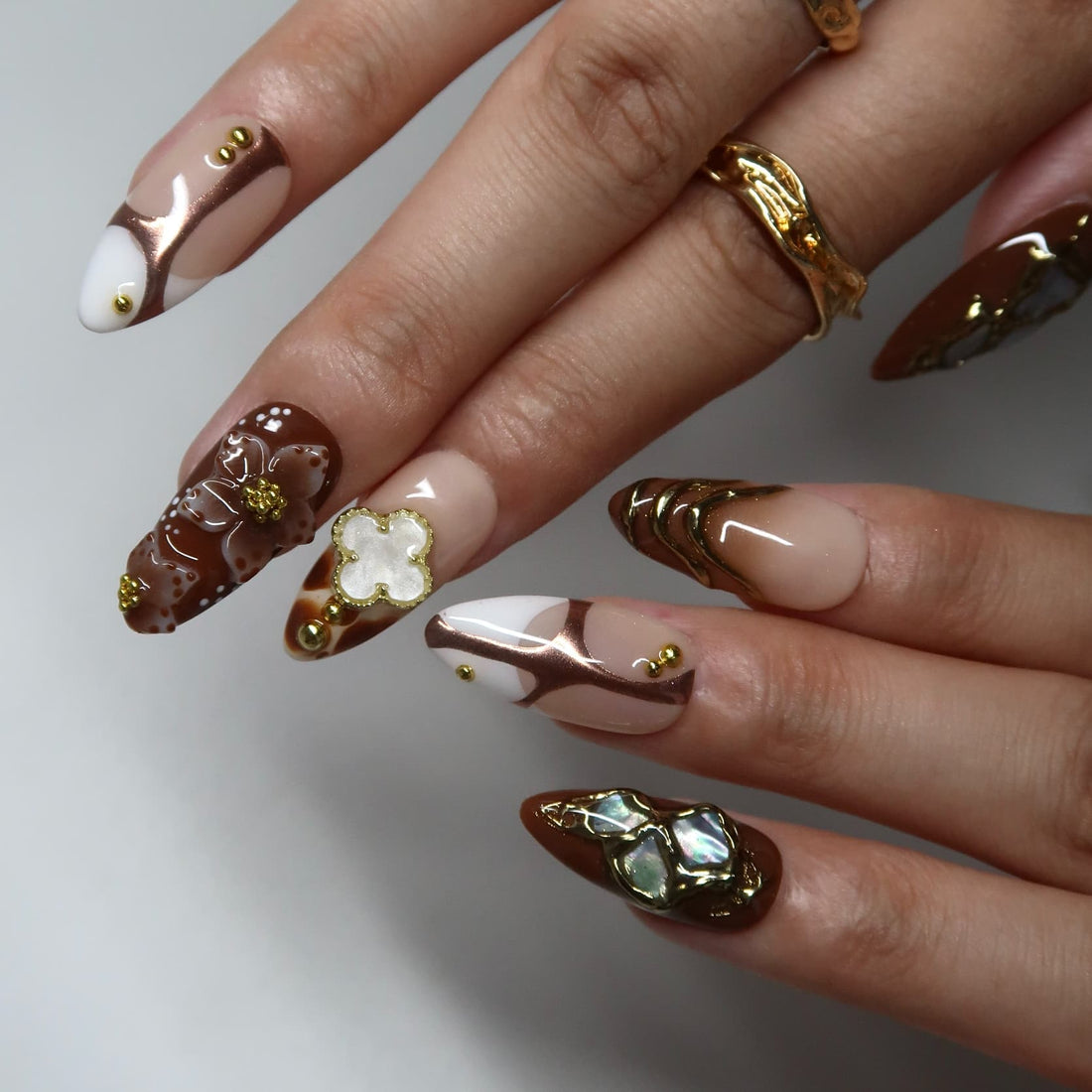 Caramel Latte Press-On Nails