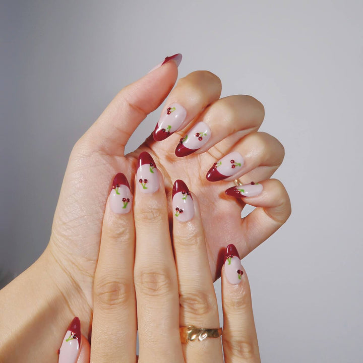 Cherry on Top – Almond Press On Nails