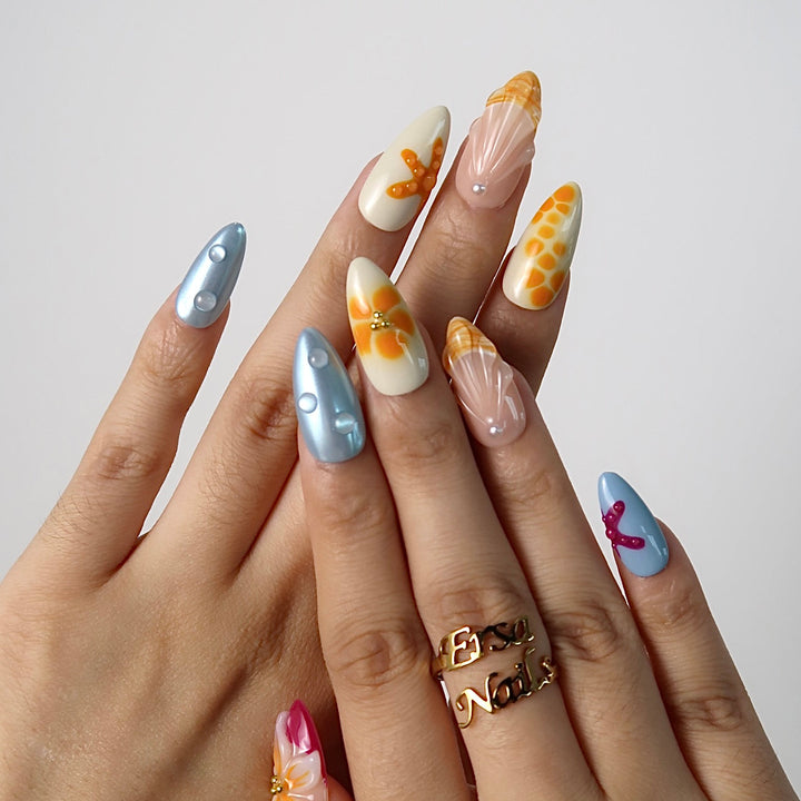 Coastal Paradise Ocean Ombre Press On Nails