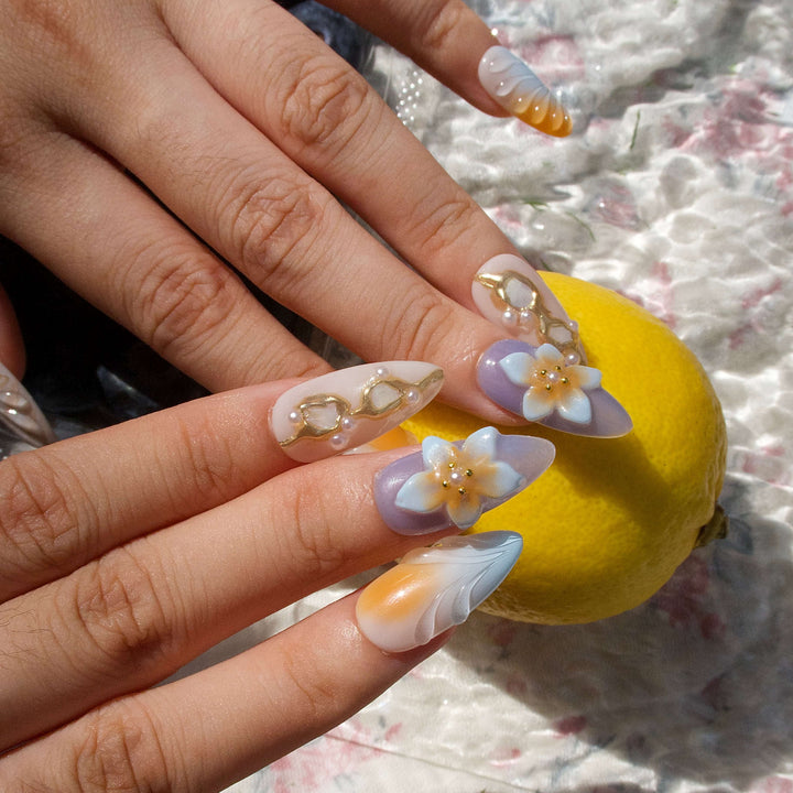 Coney Island Beach Ombre Press On Nails