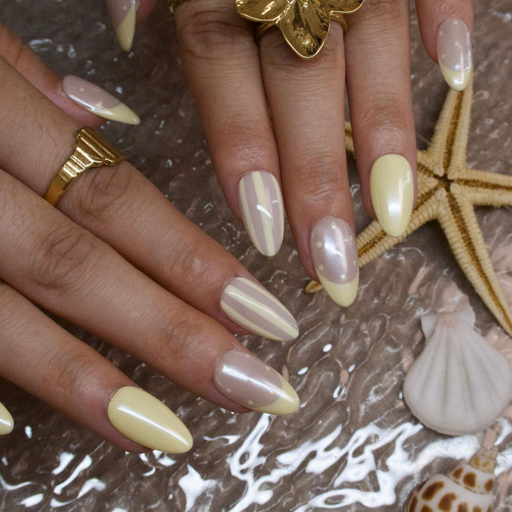 Creamy Hush Pastel Yellow Press On Nails