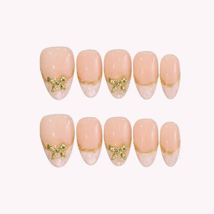 Éclat Gold Bow Press-On Nails