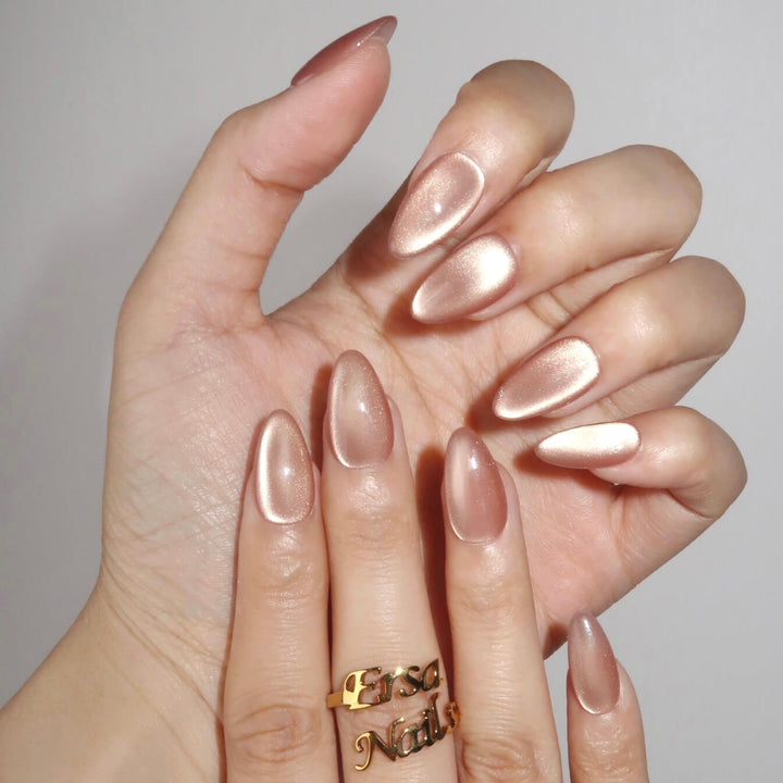 Peach Peachy C03 – Almond Press On Nails