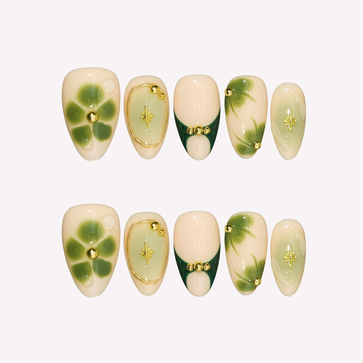 Evergreen Charm Press-On Nails
