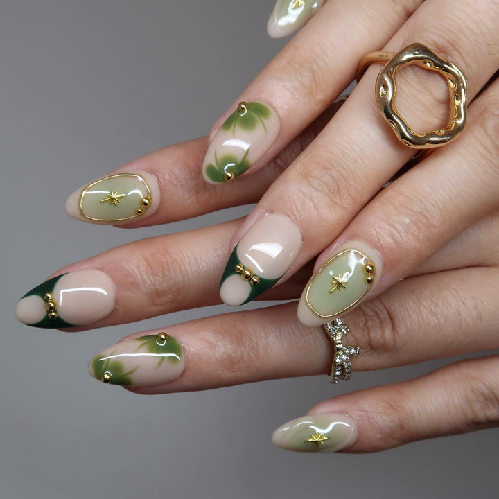Evergreen Charm Press-On Nails
