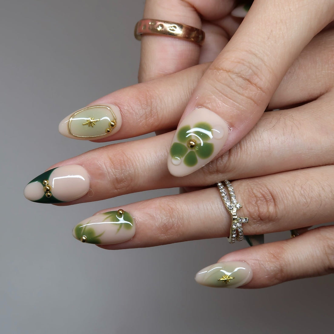 Evergreen Charm Press-On Nails