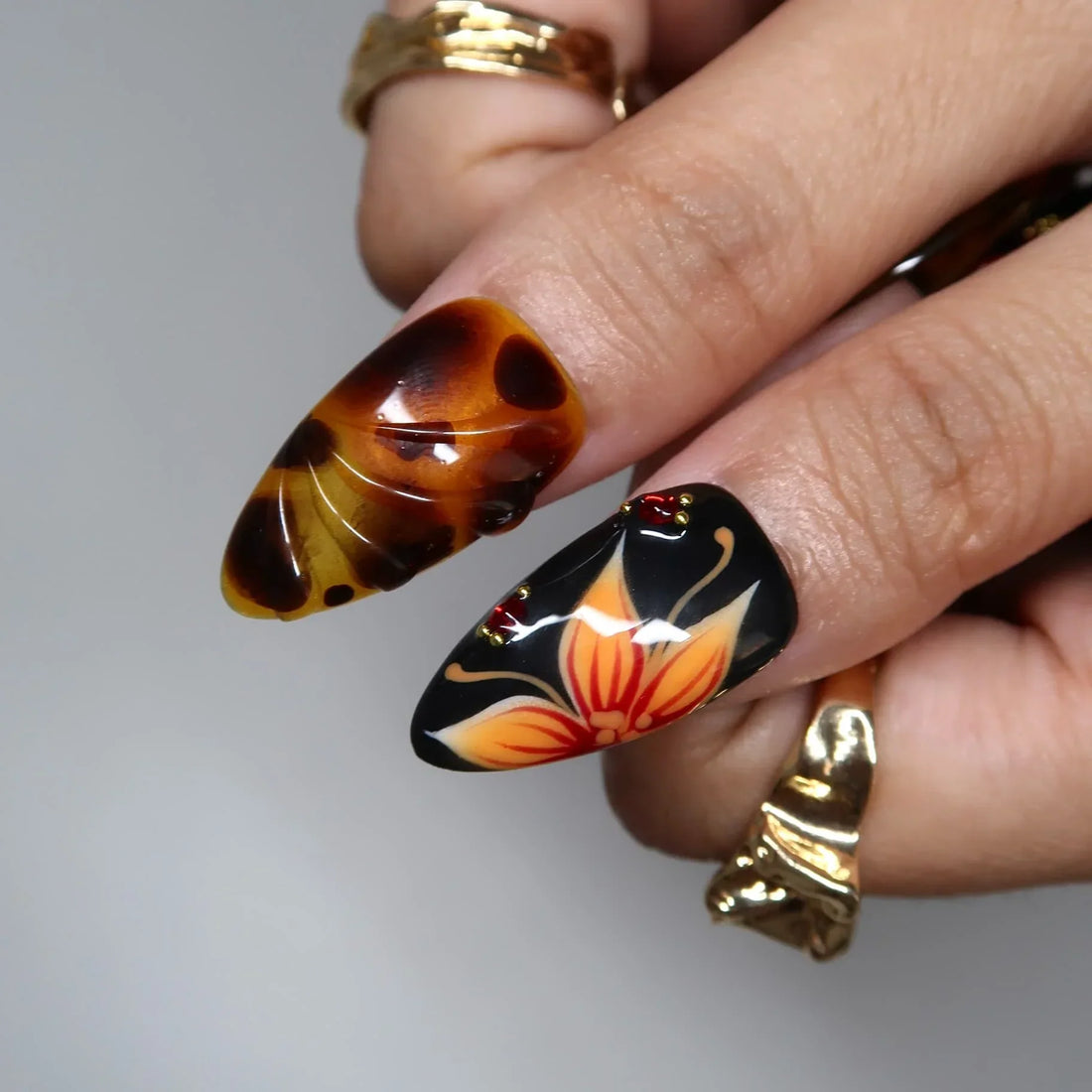 Fire Bloom Press-On Nails