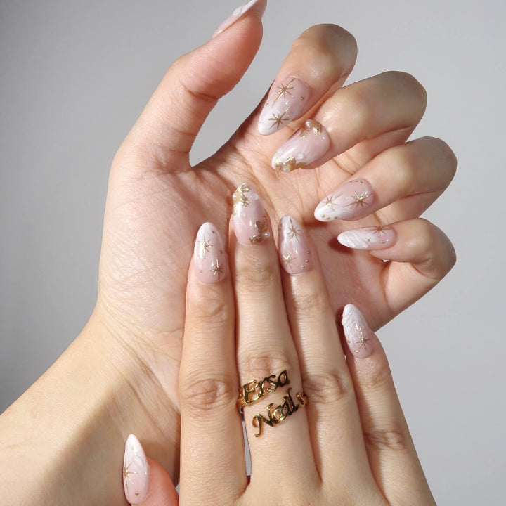 Gilded Mist Gold Ombre Press On Nails