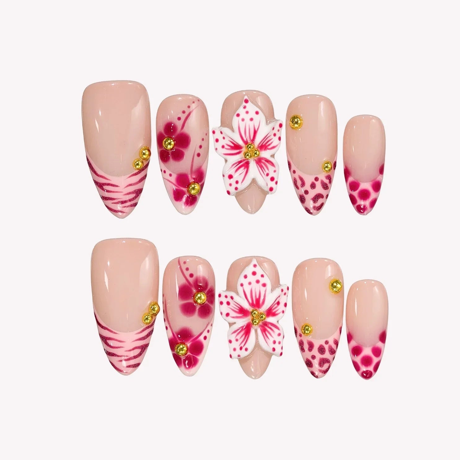 Going Wild – Medium Almond Animal Print Press On Nails