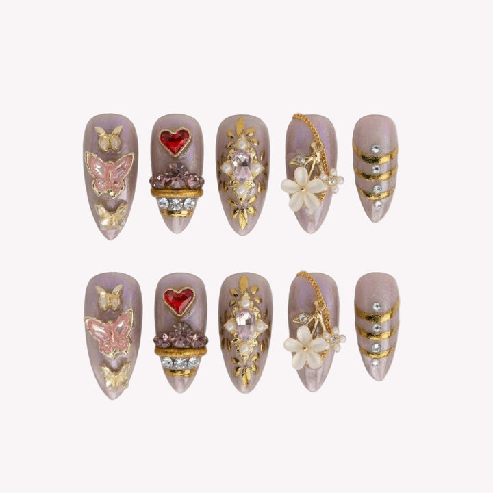 Golden Charm Luxe Press-On Nails