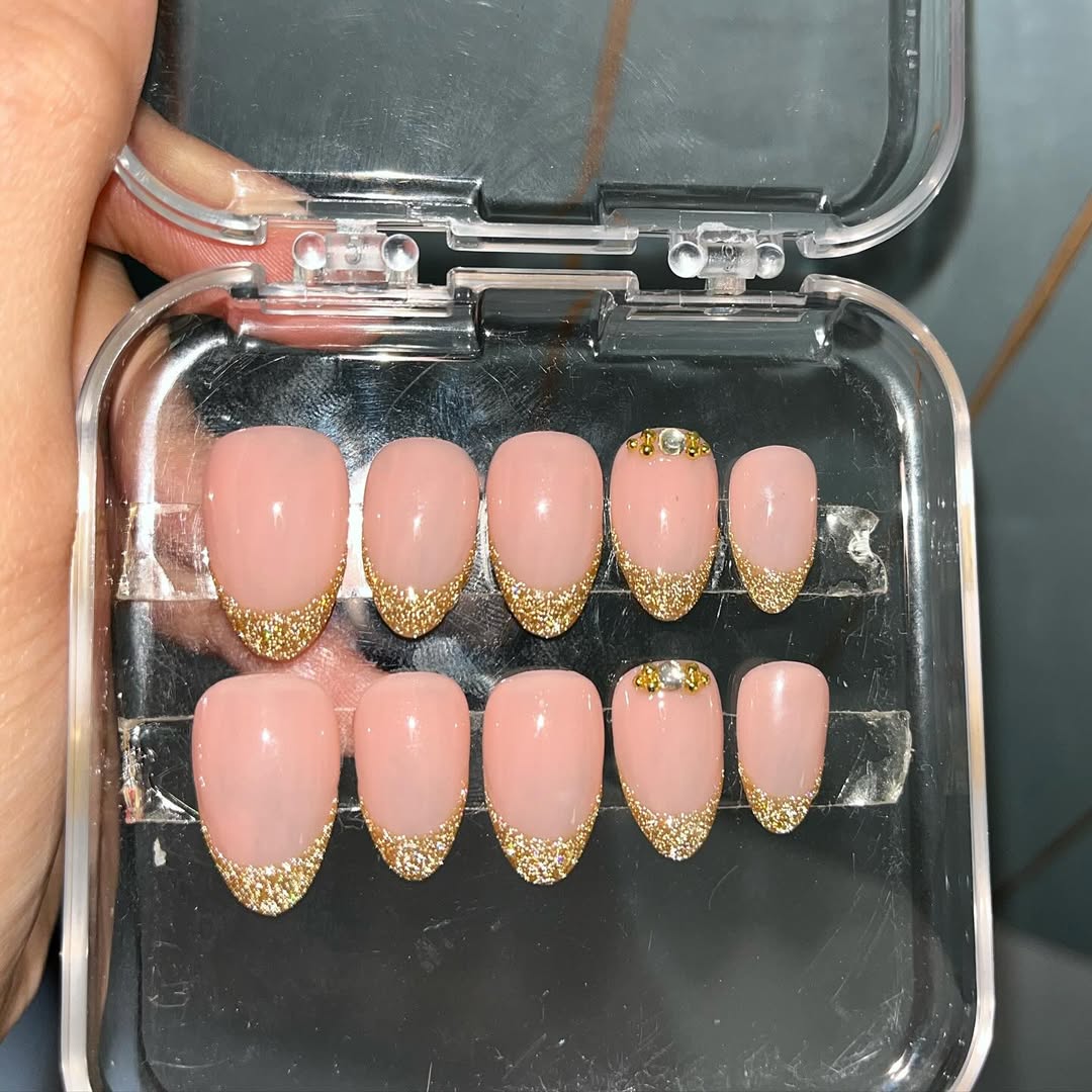 Golden Glam French Press-On Nails