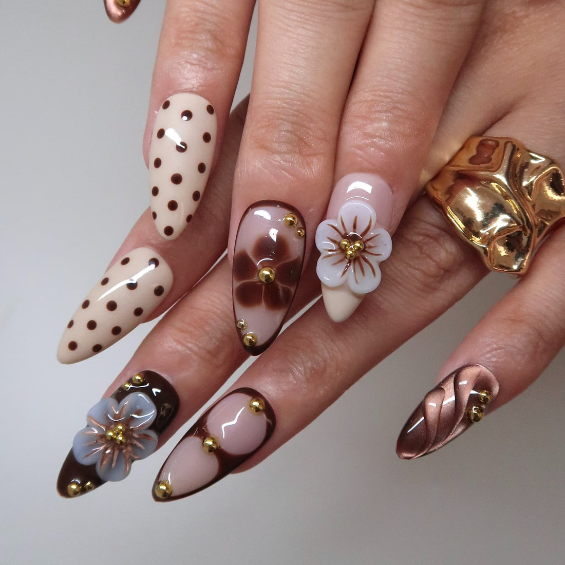 Golden Safari Press-On Nails