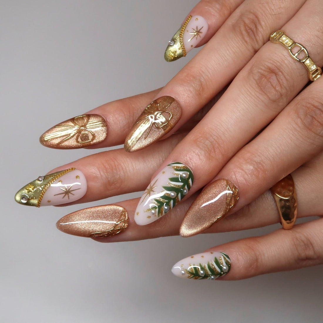 Golden Enchant Press-On Nails