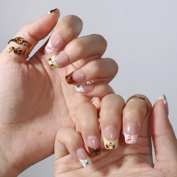 Hang Out Together Almond Press On Nails – Reusable Salon Quality Nail Set