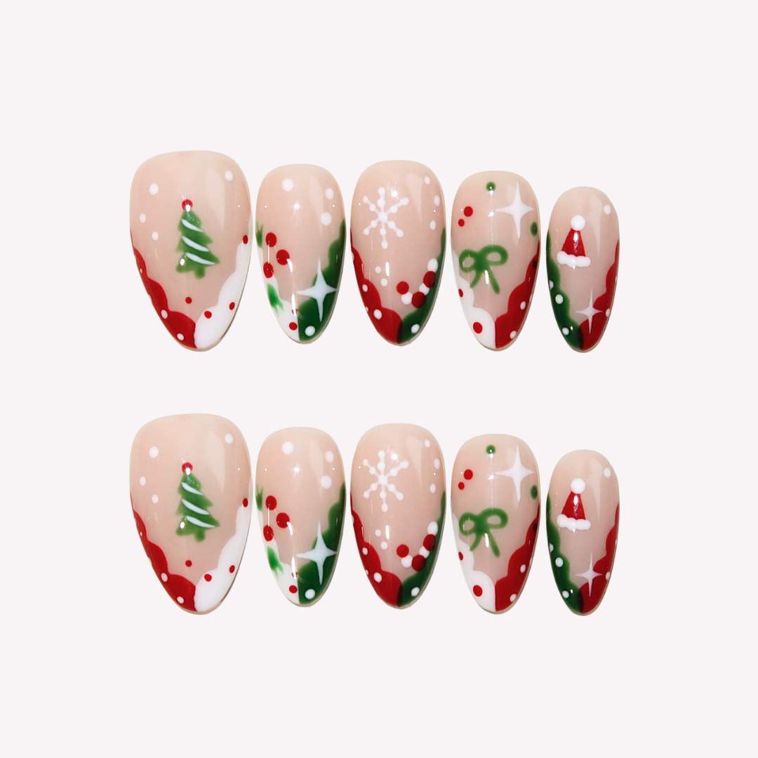 Holly Jolly Press-On Nails