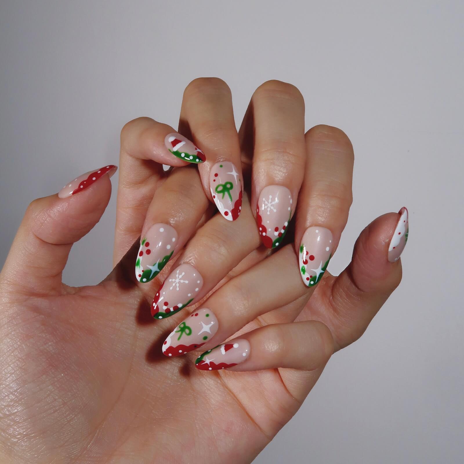Holly Jolly Press-On Nails