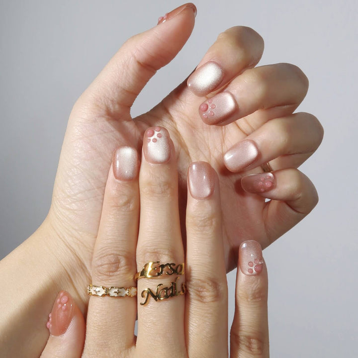 Kitty Pawfect Almond Press On Nails – Reusable Salon Quality Nail Set