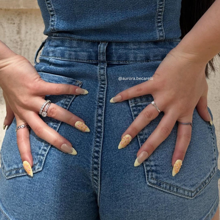 Lemon Drop – Almond Press On Nails