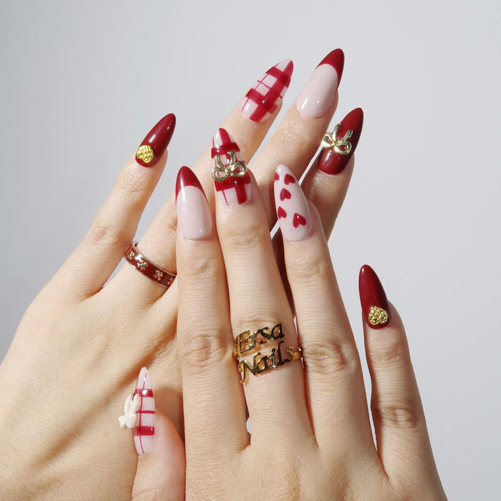 Love Actually Almond Press On Nails – Reusable Salon Quality Nail Set