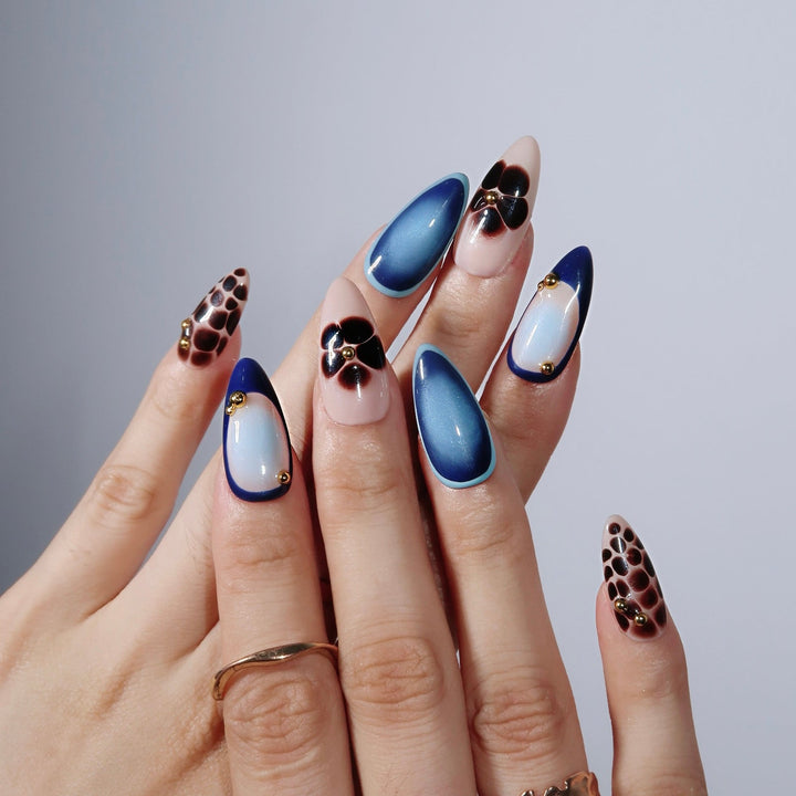 Midnight Muse Almond Press On Nails – Reusable Salon Quality Nail Set