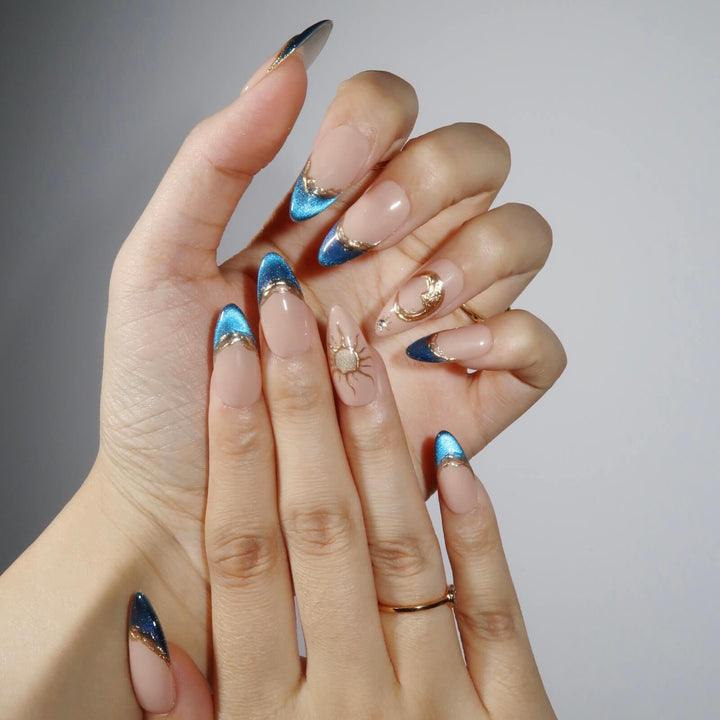Midnight Serenade – Almond Press On Nails