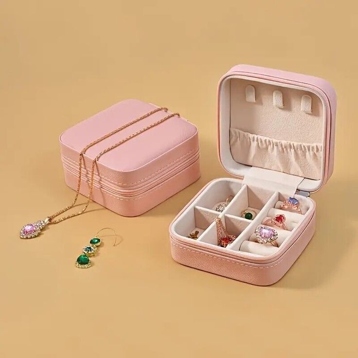 Luxury Mini Jewelry Organizer Box – Travel Friendly | Rings, Earrings & Necklace Storage