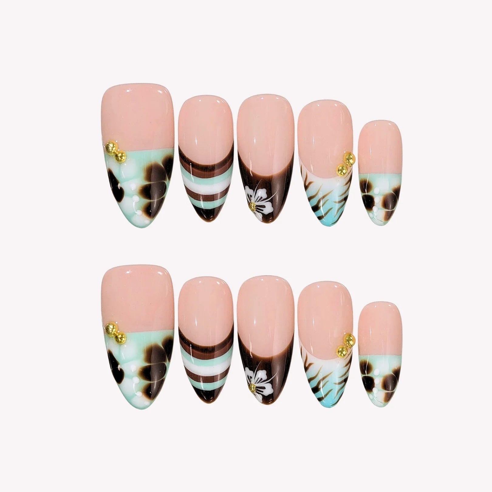Mint To Be – Medium Almond Mint Green Press On Nails