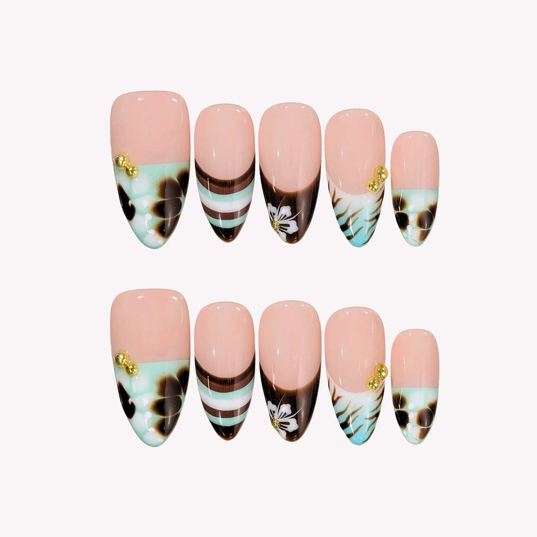 Mint To Be – Medium Almond Mint Green Press On Nails