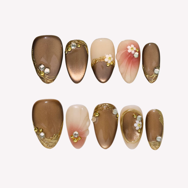Mocha Chestnut Press-On Nails