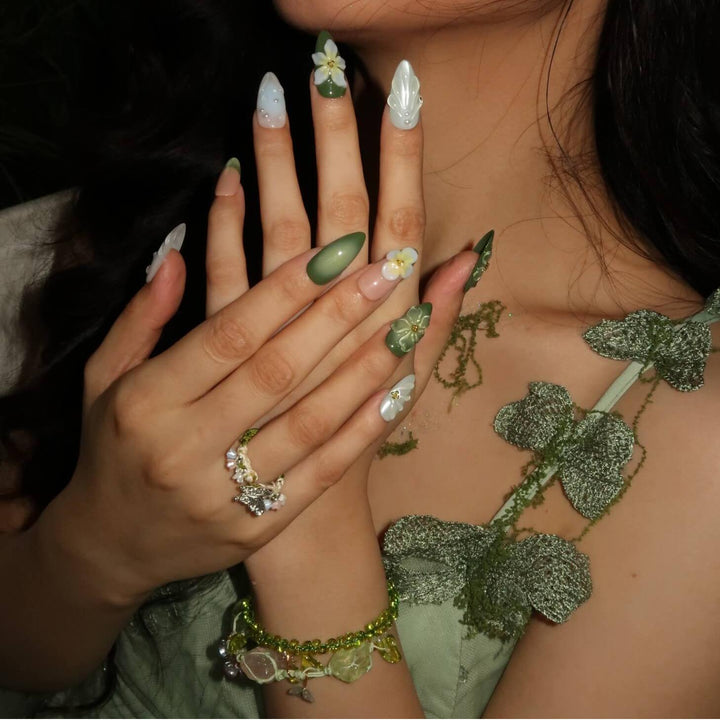 Morning Dew Almond Press On Nails – Reusable Salon Quality Nail Set