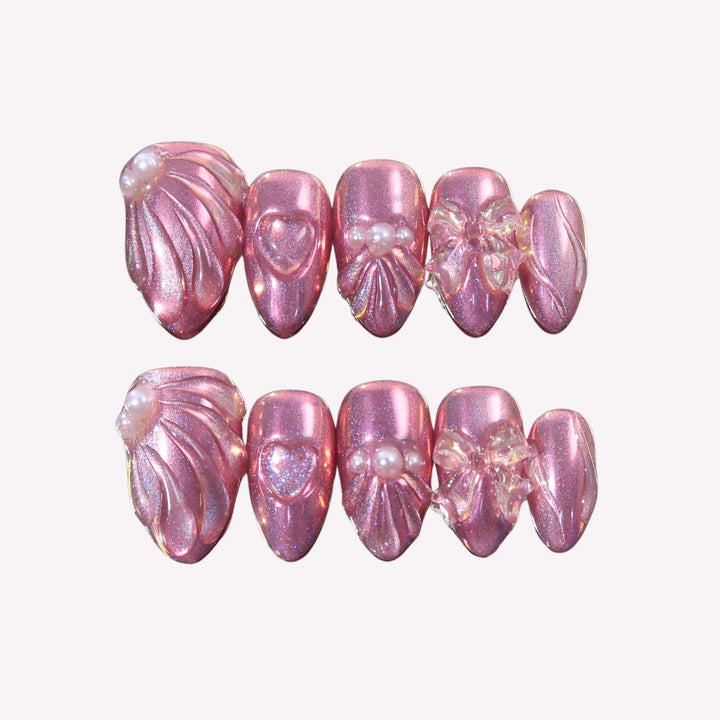 Neon Blush – Almond Press On Nails