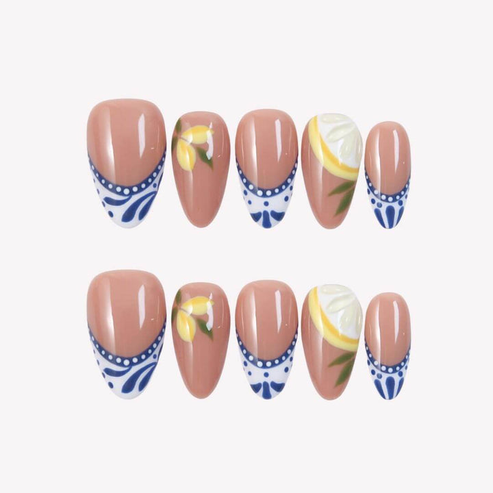 Never-Ending Summer French Tip Lemon Press On Nails