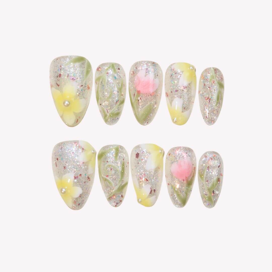 New Season Almond Press On Nails – Reusable Salon Quality Nail Set