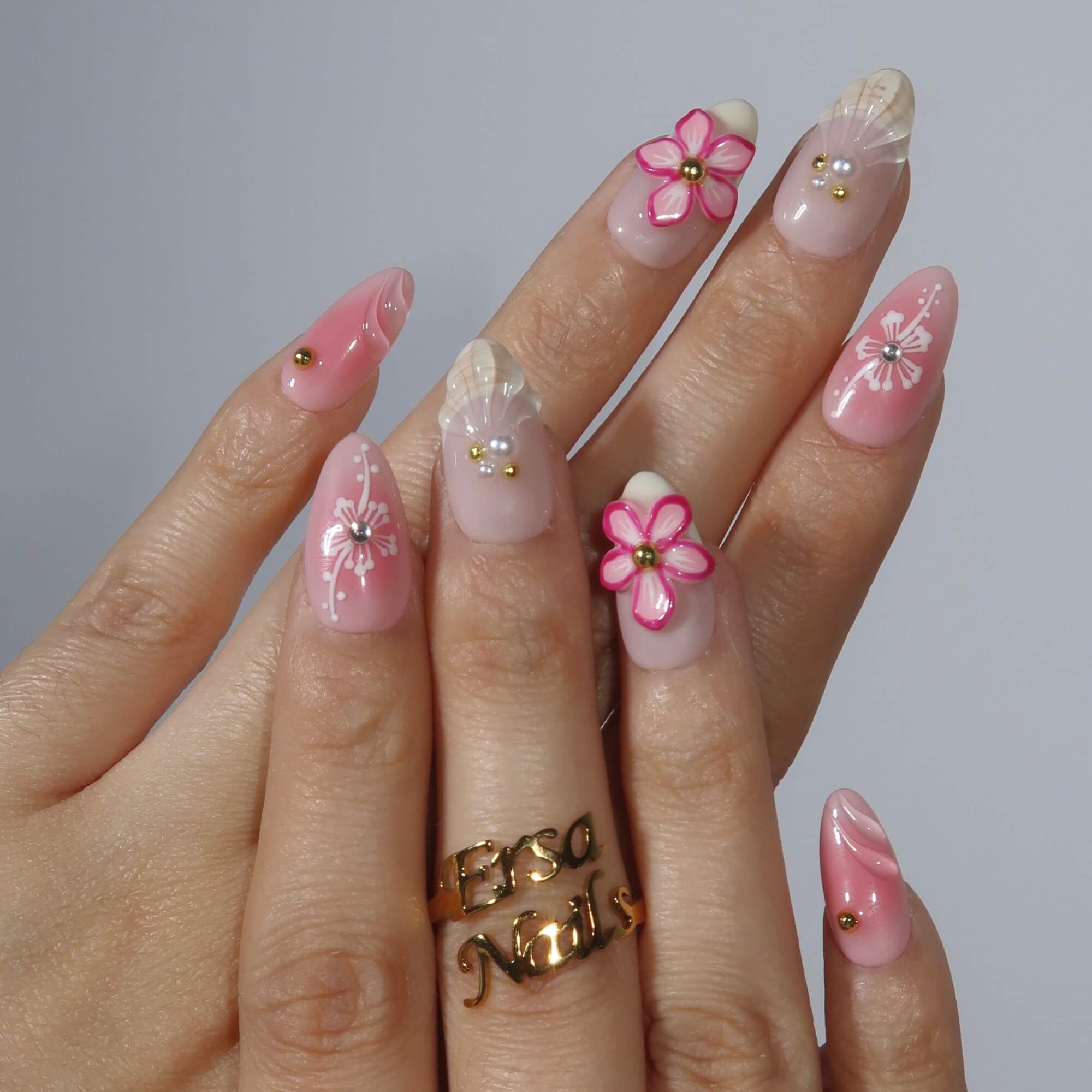 Natural Blush Muse Nail Art Almond Press On Nails – Reusable Salon Quality Nail Set