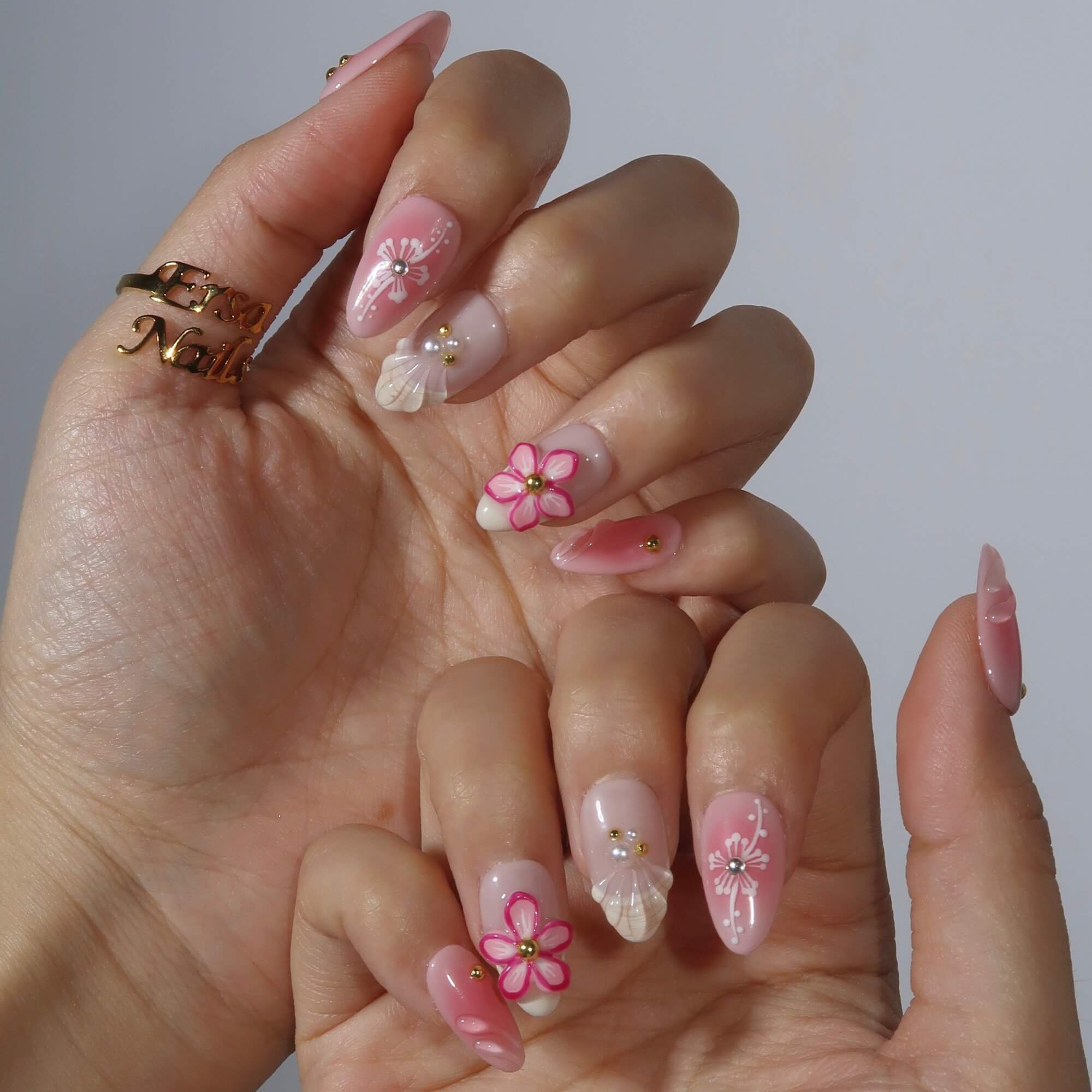 Natural Blush Muse Nail Art Almond Press On Nails – Reusable Salon Quality Nail Set