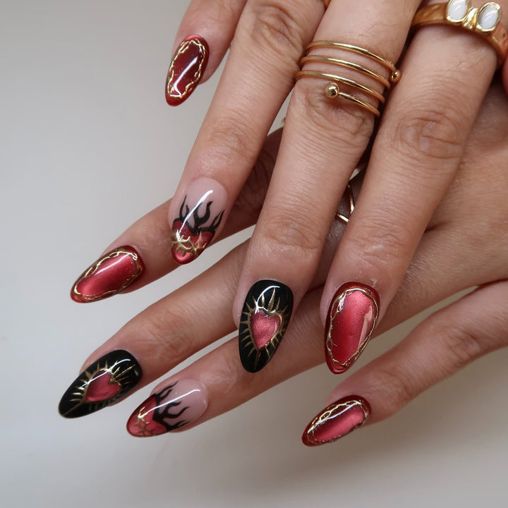 Obsidian Blood Press-On Nails