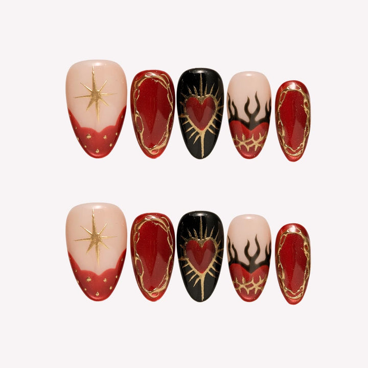 Obsidian Blood Press-On Nails