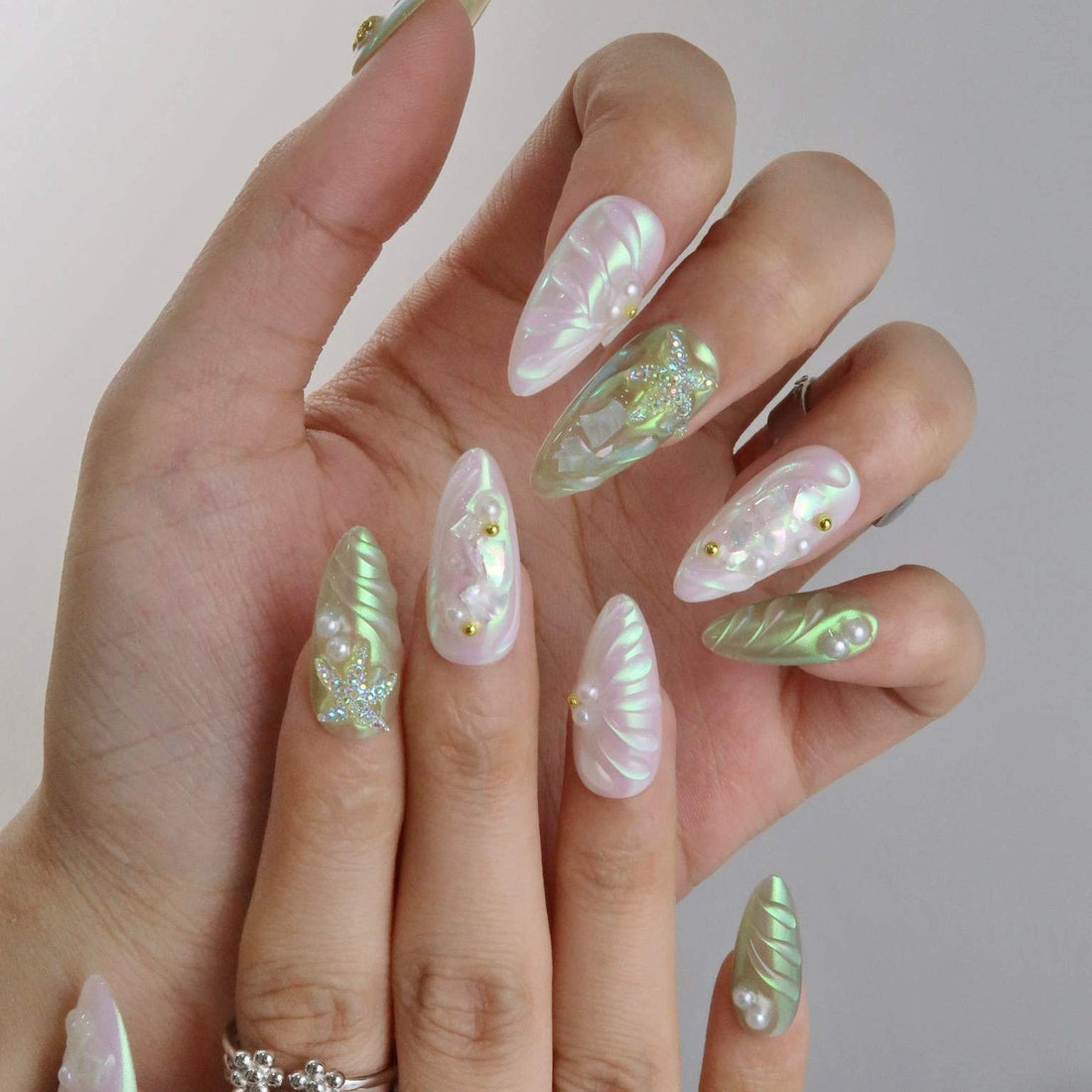 Oceanic Odyssey – Almond Press On Nails