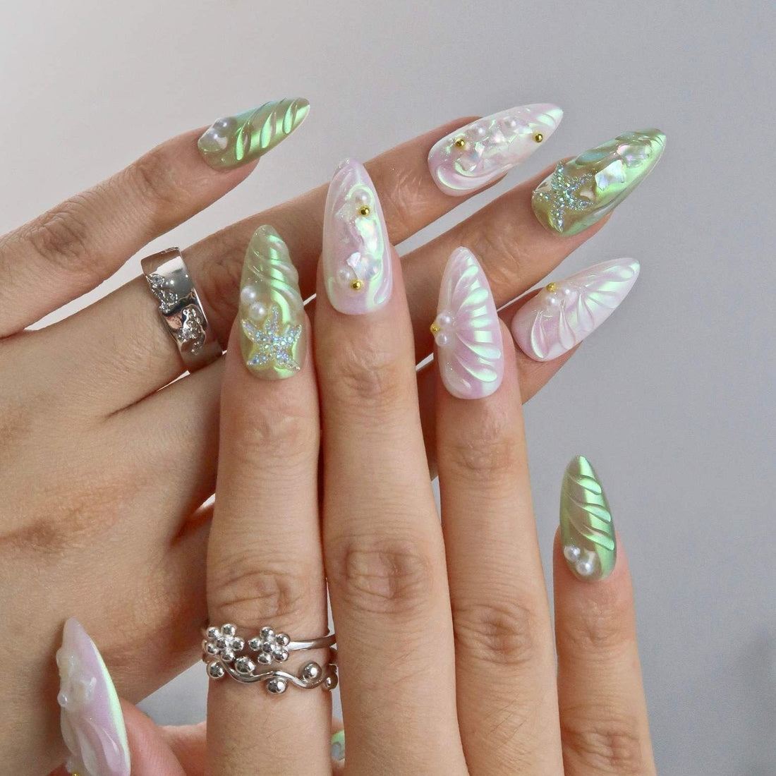 Oceanic Odyssey – Almond Press On Nails