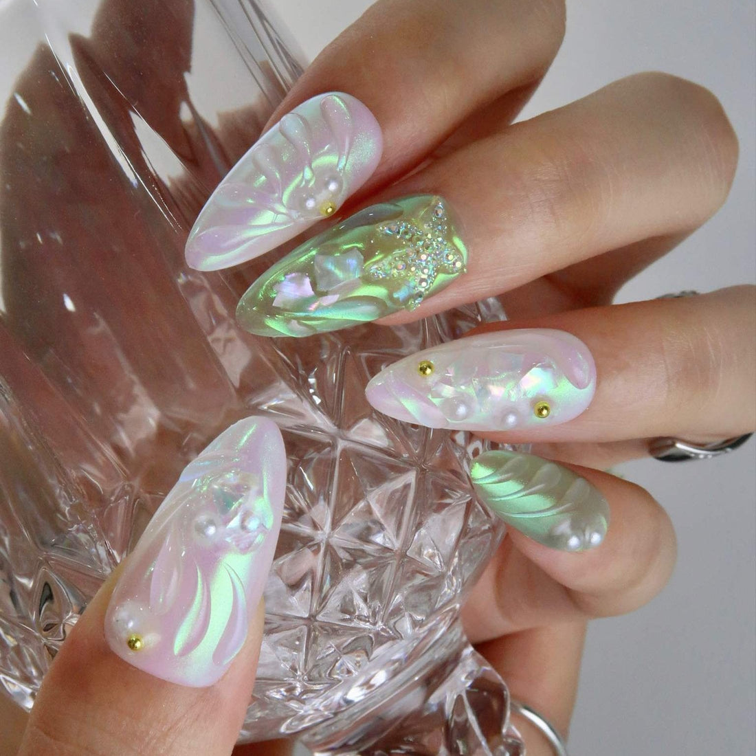 Oceanic Odyssey – Almond Press On Nails