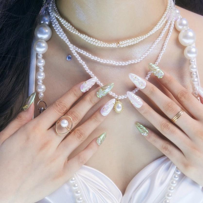 Oceanic Odyssey – Almond Press On Nails